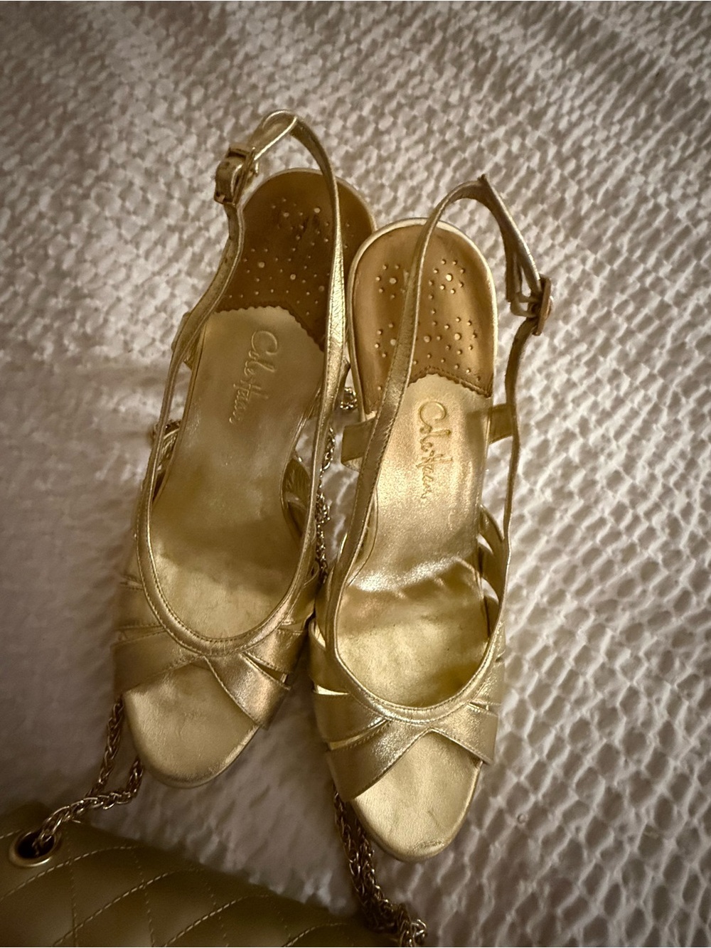 Cole Haan Metallic Gold Women's Slingback Heels